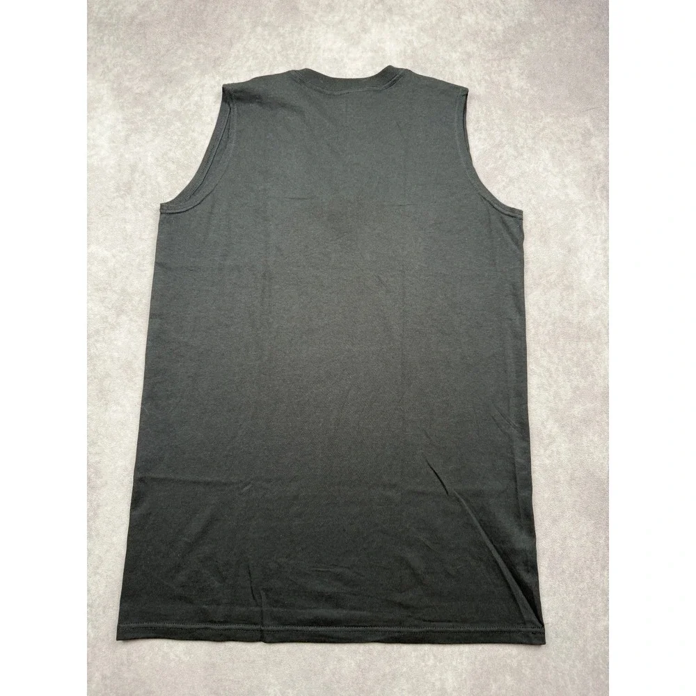 VTG Nike V-Neck Sleeveless Shirt Mens S Black Made in USA Swoosh Logo Gym 90s